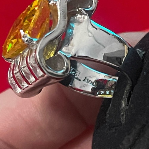 Silver 925 ring with citrine used, size 53