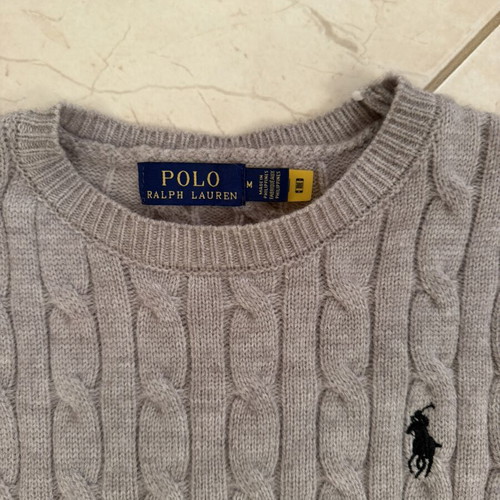 Polo Ralph Lauren Cable Knit Shirt gray like new, size S-M