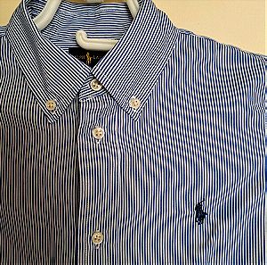 Ριγέ μπλε λευκό πουκάμισο Ralph Lauren