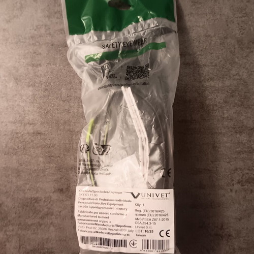 Univet 5X7 Work Safety Glasses Clear Black-Green
