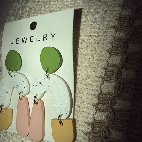 Boho earrings new, white and multicolor