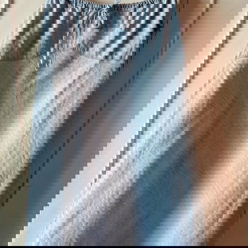 Jean φόρεμα Benetton μεταχειρισμένο με μπεζ δαντέλα, μέγεθος L