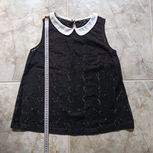 Tally Weijl sleeveless blouse used, lace, black and white, size S