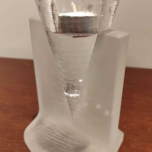 Kosta Boda Ice Age candlestick new, made of crystal