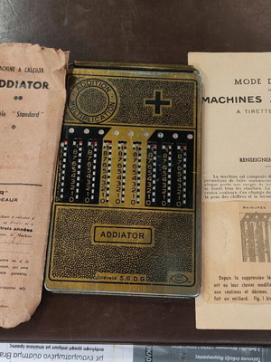 Arithma Addiator used mechanical pocket calculator 1950s