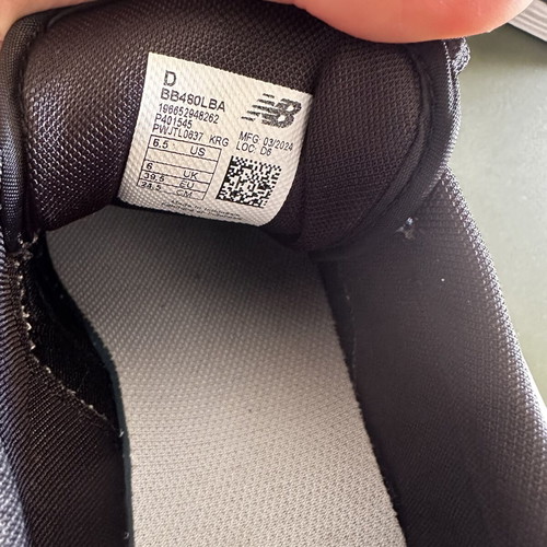 New Balance 480 sneakers size 39.5 like new, black and white