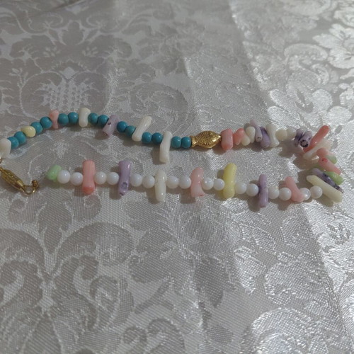 Handmade anklet with fish charm like new, multicolor