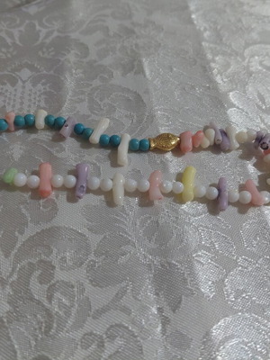Handmade anklet with fish charm like new, multicolor