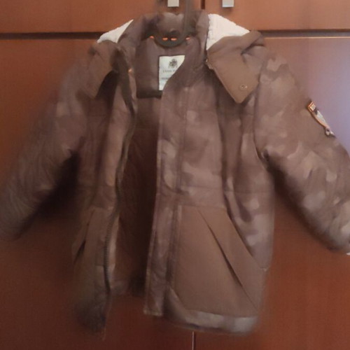 Lapin jacket used, size 98 cm, brown and green