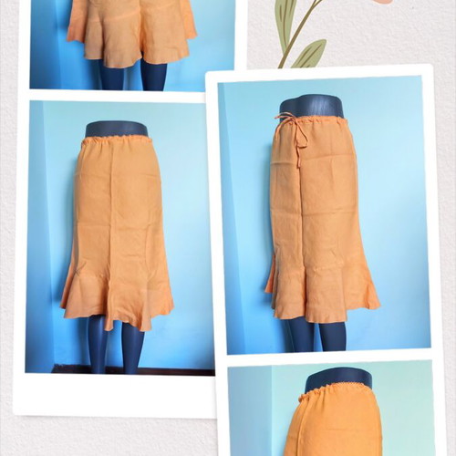 Vintage! "Ofelia" / Orange linen skirt