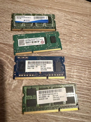 Laptop RAM DDR2 and DDR3 1GB and 2GB modules
