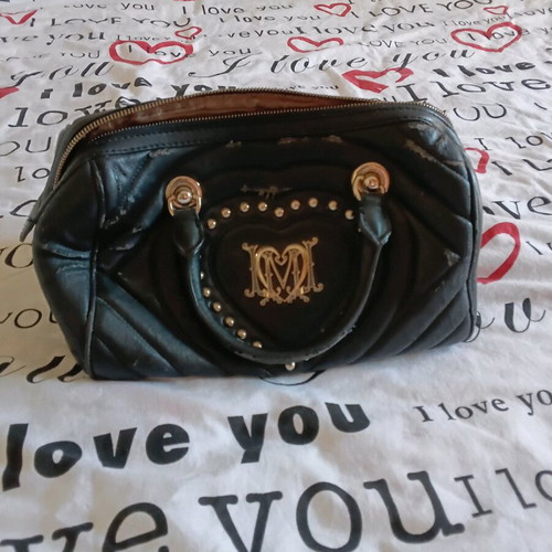 Moschino shoulder bag used, black and gold