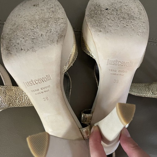 Just Cavalli leather sandals like new, gold, size 39