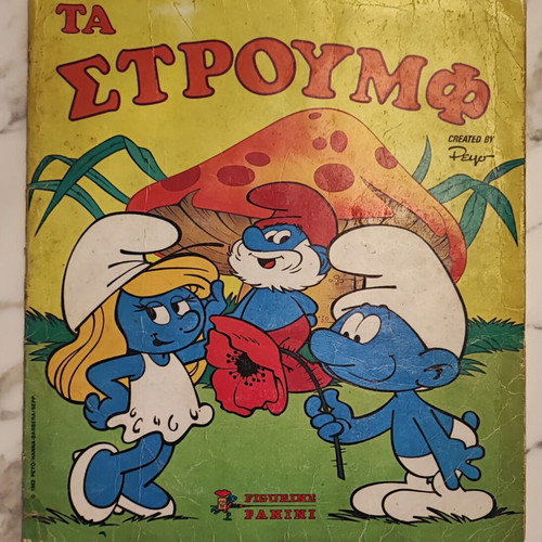 The Smurfs Panini sticker album used, 148 of 180 stickers