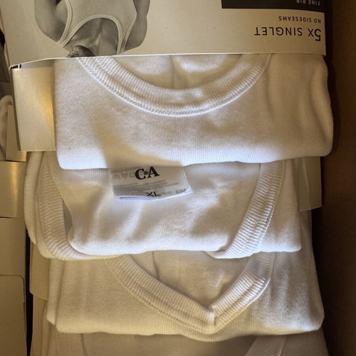 Carskorse tank tops new, 5 pieces, 100% cotton, white