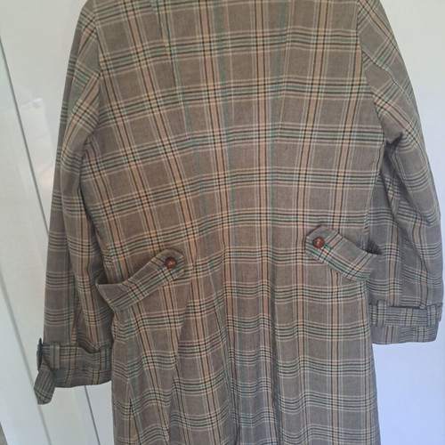 Fornarina plaid coat like new, brown with green details, size L
