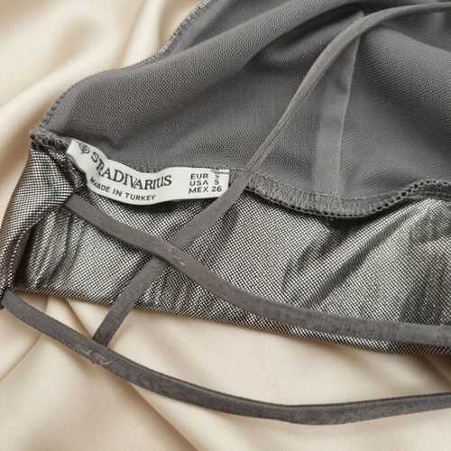 Crop Top Bralette silver metallic, like new, Stradivarius, size S