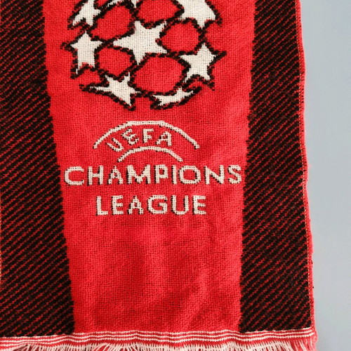 Olympiacos UEFA Champions League scarf used, red and white