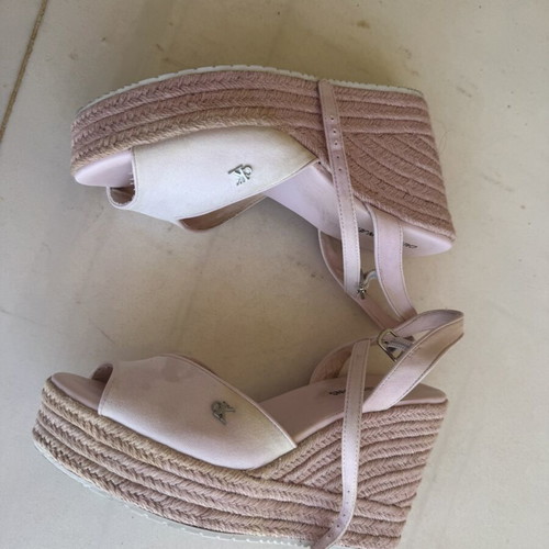 Calvin Klein Pink Wedge Sandals with CK Logo, size 41