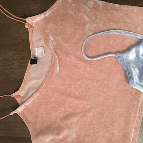 Velvet tops set new, blue and pink, size S, H&M