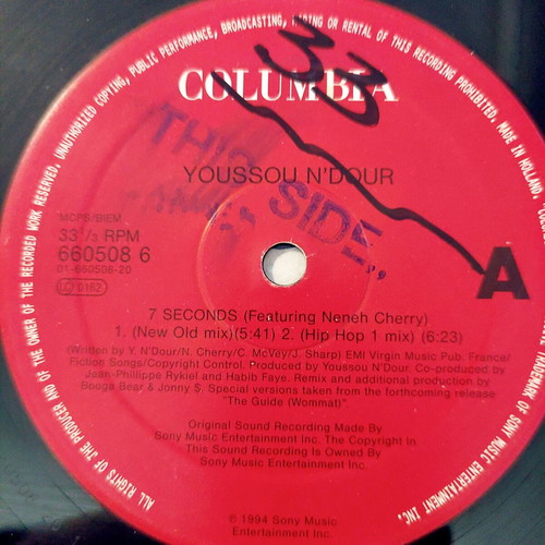 7 Seconds 12'' Vinyl by Youssou N'Dour & Neneh Cherry used, electronic