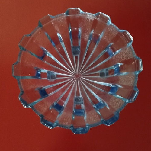 Art Deco fruit bowl by Schrotter 1930 like new pressed glass