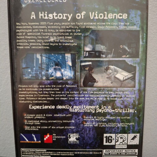 Overclocked A History of Violence PC game like new