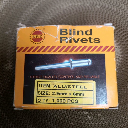 Blind rivets 2.9x6mm new, aluminum, pack of 1000