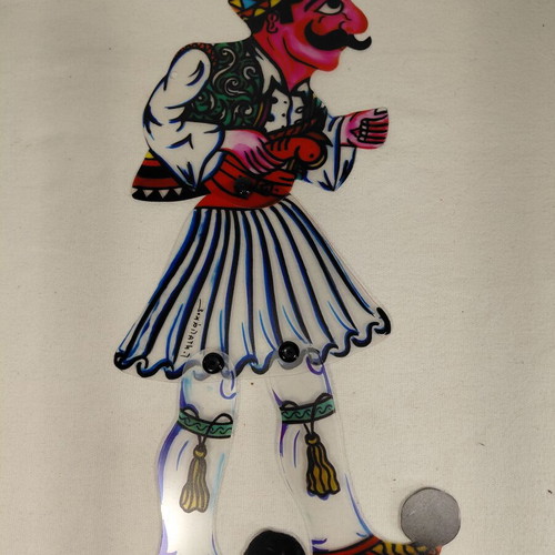 Barbagiorgos shadow theatre figure Karagiozis used, Dagakou creation