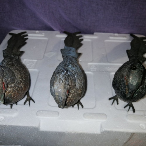 Gianniotika peacocks used vintage brass set of 3 pieces