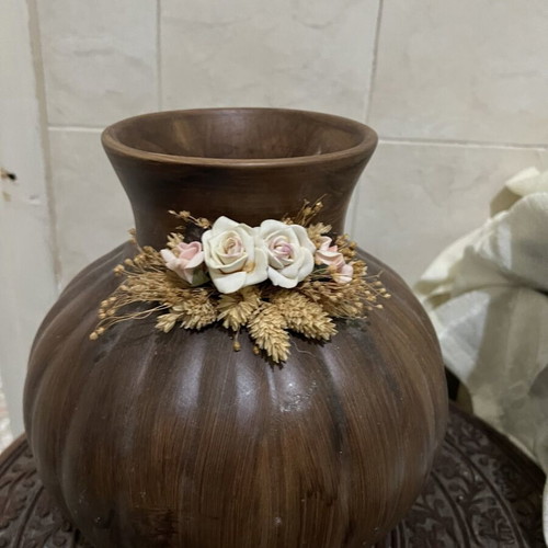 Ceramic vase brown like new