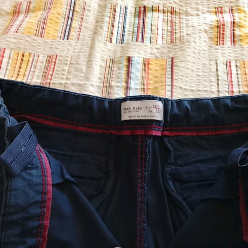 Zara fabric boys' pants used, dark blue, size 11/12