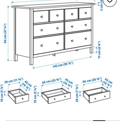 Hemnes dresser with 8 drawers