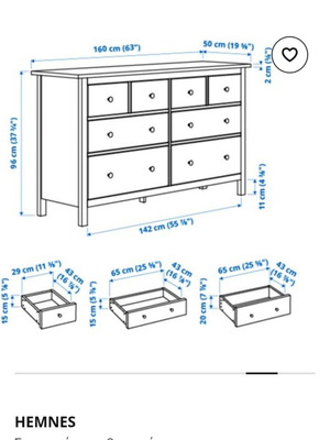 Hemnes dresser with 8 drawers