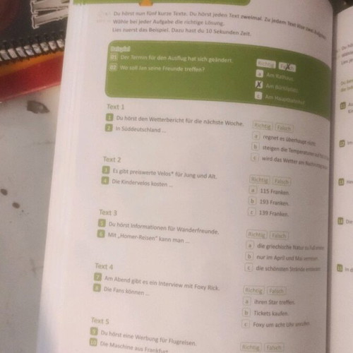 German B1 books used, Hörtraining and project, set of 10
