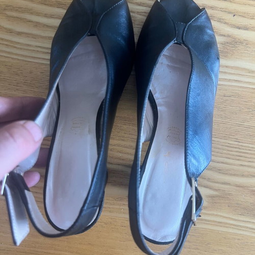Boxer Chic black peep-toe slingback shoes size 37 used