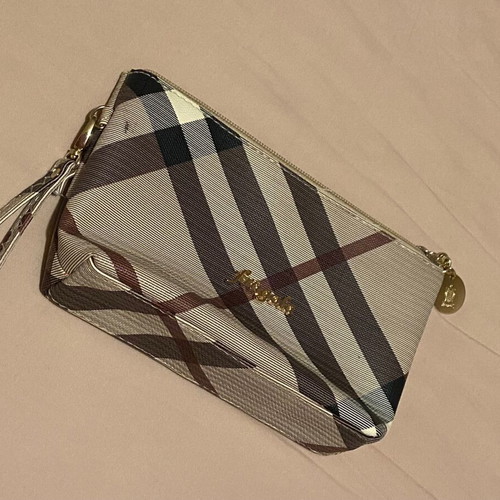 Fragola small toiletry bag with removable strap, beige and brown