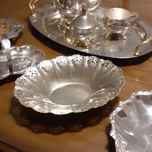 Silver-plated tableware like new with unique designs