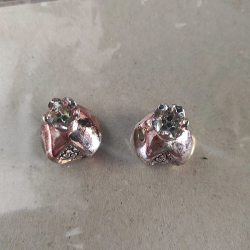 Silver pomegranates used, sealed 925, pack of 2