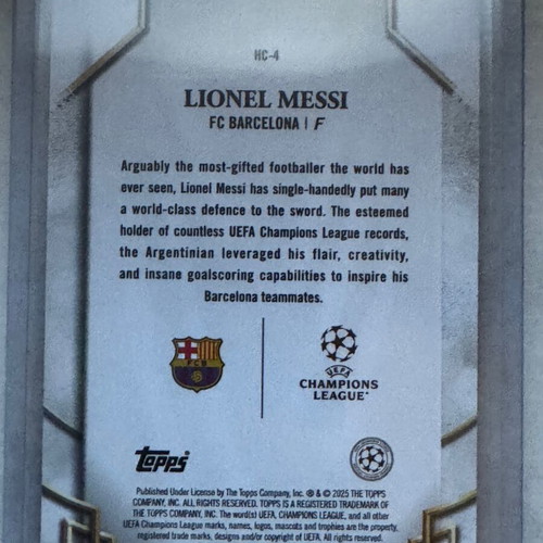 2025 Topps UCL Messi Historic Captains new