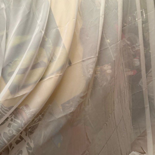 White sheer curtains with metal eyelets new