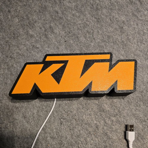 3D Printed KTM Lamp like new with LED and USB power