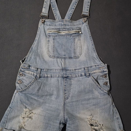 Denim short salopette
