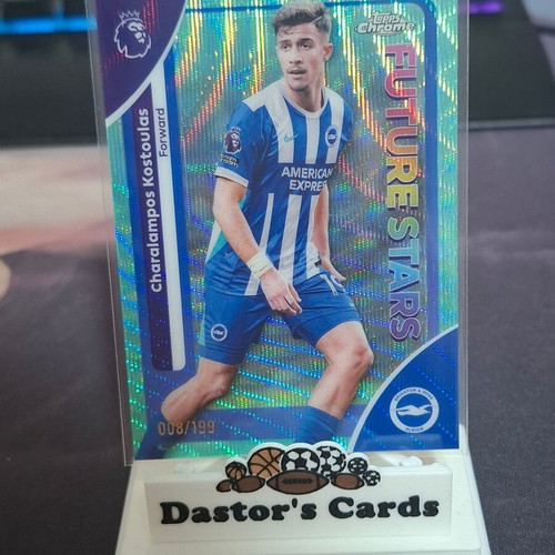 2025-26 Topps Chrome Premier League Charalampos Kostoulas Aqua Card new