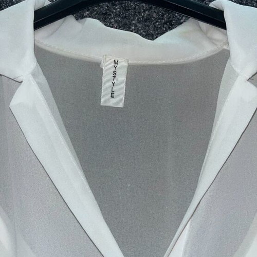 Asymmetric transparent blouse white like new with top