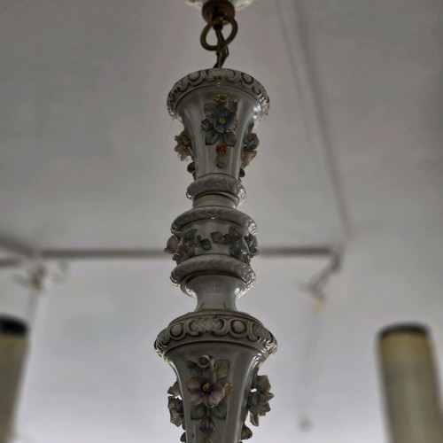 Capodimonte porcelain chandelier used, 80x55 cm
