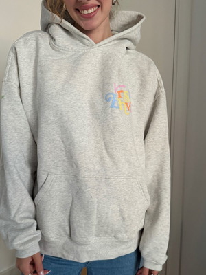 ASOS grey hoodie with colorful lettering like new