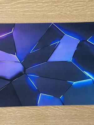 Xxl gaming mouse pad desk mat σαν καινούργιο, μπλε γεωμετρικό σχέδιο