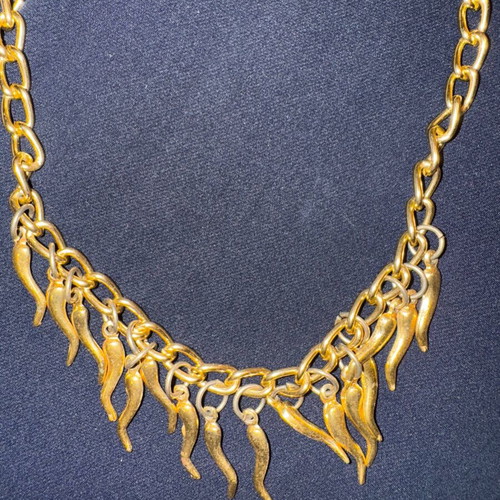 Gold-colored necklace like new with pendants