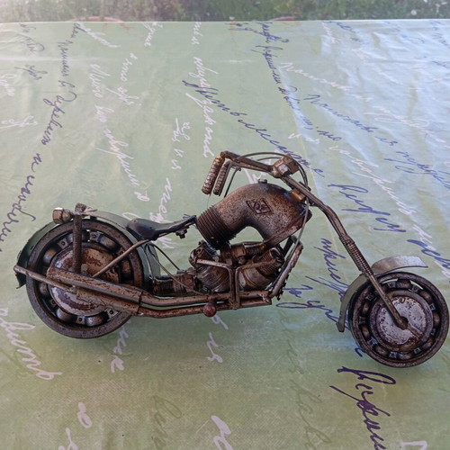 Handmade metal motorcycle used for collectors Harley